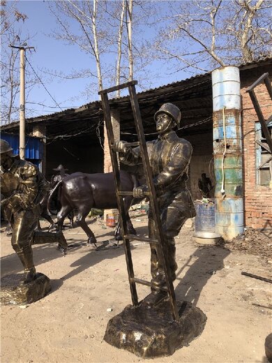 北京小卡通消防人物雕塑造型,消防員雕塑